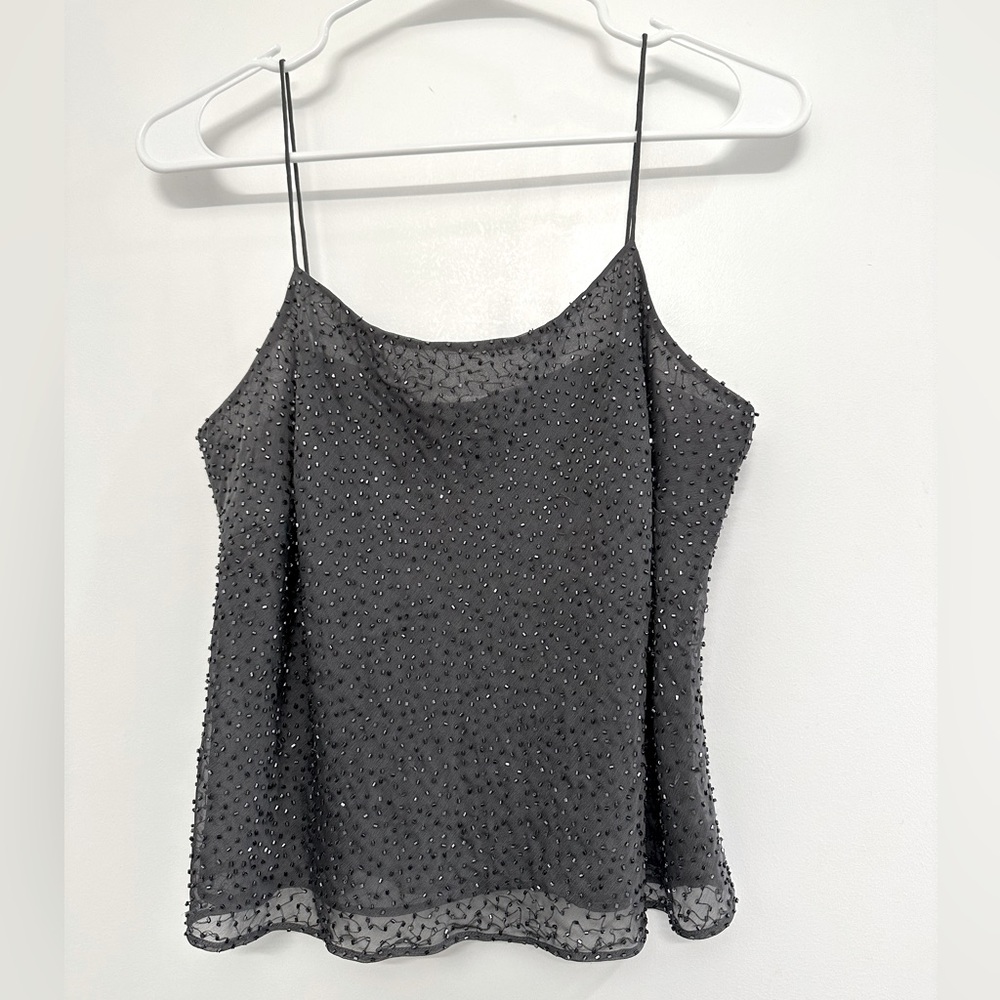 Ann Taylor Sparkly Gray Tank Top